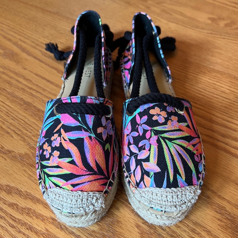 Nine West Multicolor Meaks Floral Espadrille Wedge Sandal
